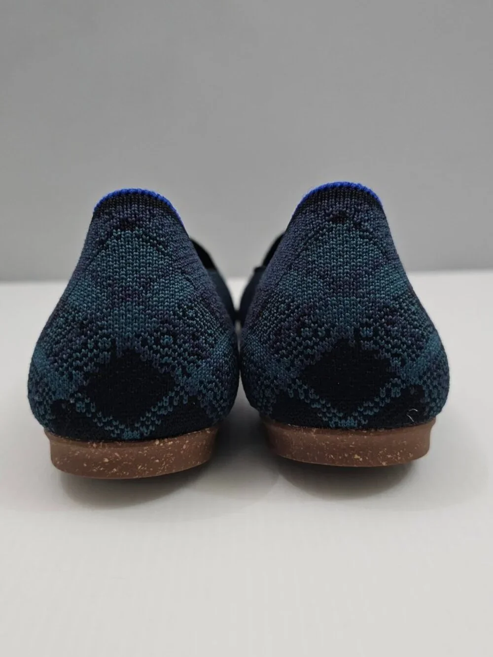 Rothy's The Loafer Flats Womens 8.5 Navy Plaid Knit Washable Slip On Preppy NEW